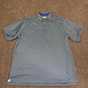 Donald Ross Sport Polo Shirt Mens Large Blue Geometric Golf Performance Stretch